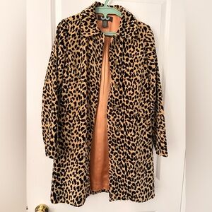 Banana Republic Vintage Animal Print 100% Cotton Trench Jacket - XS